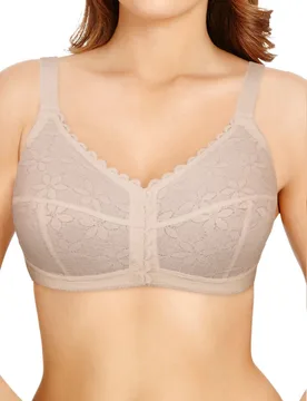 Womens Classic Full Cup Front Fastening Bra - Beige Polyamide - Size 46b - Berlei - FashionsVida