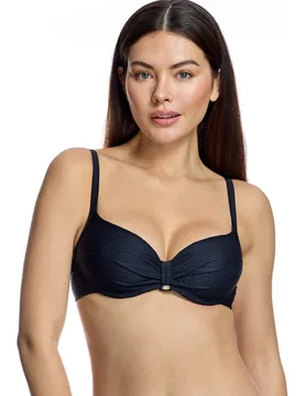 Top de bikini de mujer con aros y efecto drapeado central - Ory - FashionsVida