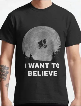 I Want To Believe In E.T. ET The Extra Terrestrial 80s Horror movie Alien Sci fi T-shirt for men large size Adult Tops S-6XL - Aliexpress - FashionsVida