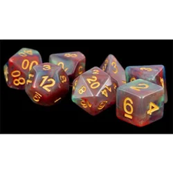 Fanroll - Resin Polyhedral Dice Set: Red Pearl Swirl (16mm)