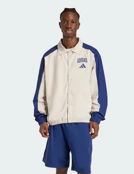 COACH JACKET COLLEGE 2XL Beige / Dark Blue - Adidas - FashionsVida