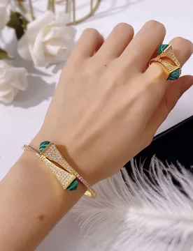 HIBRIDE Chic Geometric Open Cubic Zirconia Wedding Bracelet Bangle and Ring Jewellery Set for Women Party Accessories N-1928 - Aliexpress - FashionsVida