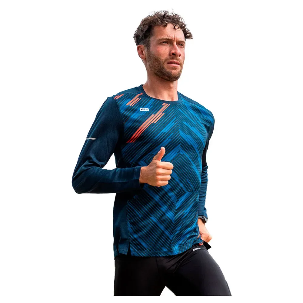 K Running Maglietta A Maniche Lunghe Vortex Winter Blue 2XL - 42K Running - FashionsVida