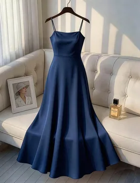 Vestido de línea A con tirantes finos y espalda descubierta de unicolor elegante para mujer de talla grande, adecuado para verano, casual y vacacione - Shein - FashionsVida