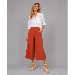 Pantalón de mujer culotte de lino