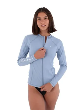 Rash Guard Manches Longues Zippé Wleu00003 Spring Breeze S - Hurley - FashionsVida