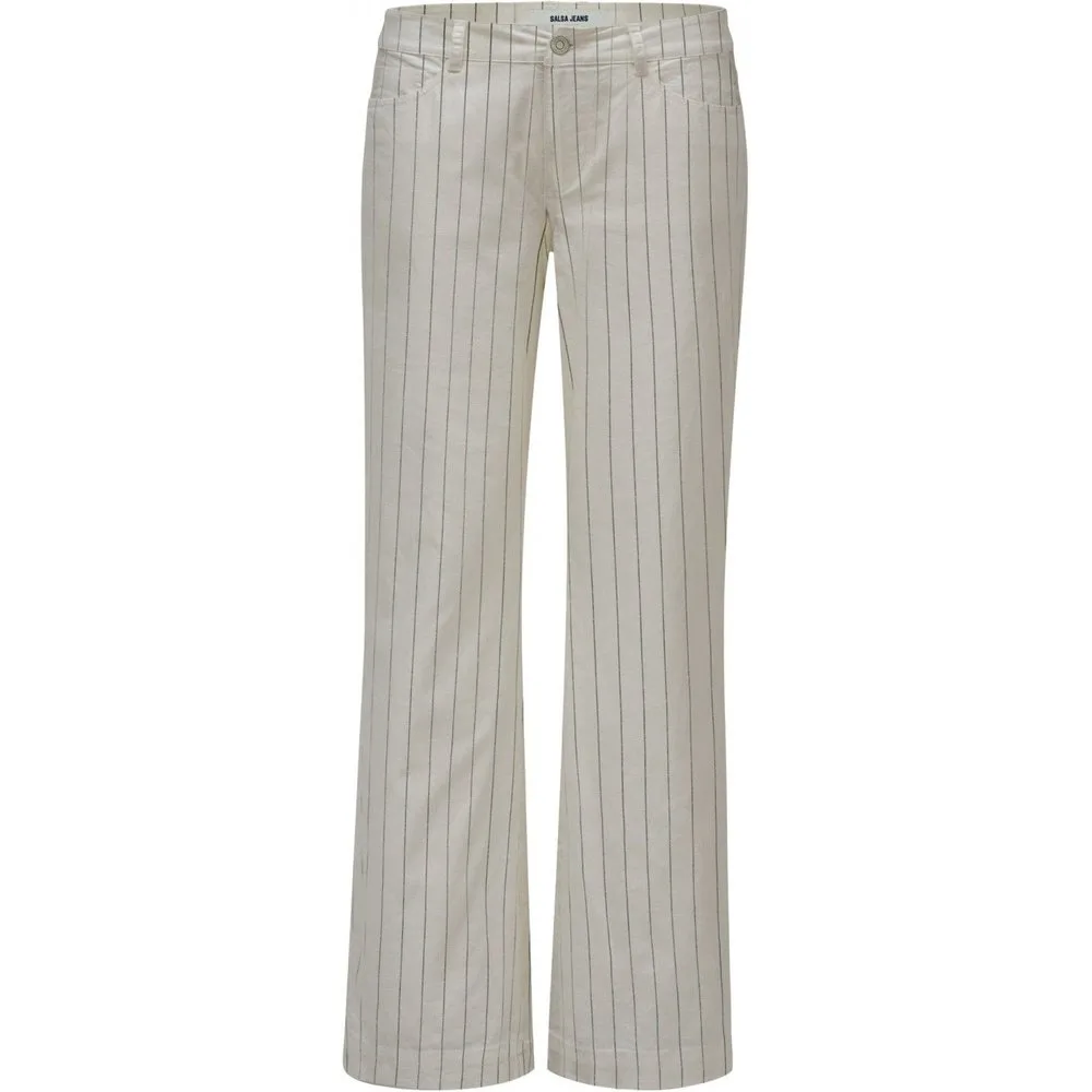 Pantalones wide leg con lino de mujer - Salsa Jeans - FashionsVida