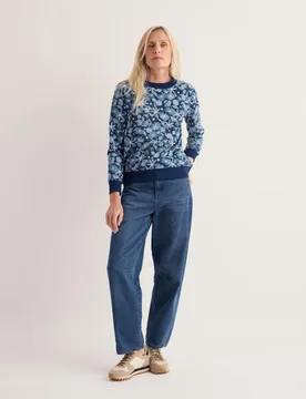 Pure Cotton Floral Relaxed Sweatshirt Blue Mix female - Seasalt cornwall - FashionsVida