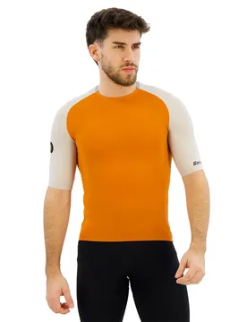 Maglia A Maniche Corte Pelle Stelth Fir Slip-on Orange - Santini - FashionsVida