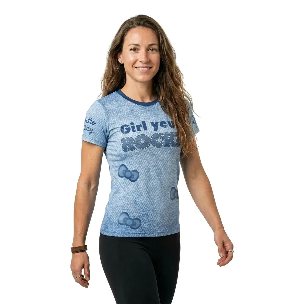 Maglietta A Maniche Corte Hello Kitty Denim Denim S - OTSO - FashionsVida
