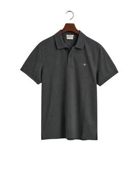 Mens Poloshirt - Dark Grey Cotton - Size X-Large - Gant - FashionsVida