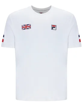 White Men's Tennis GB T-Shirt - XS - Fila UK - FashionsVida