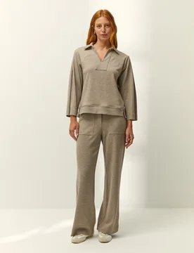 Camiseta de mujer cuello polo manga larga - Paz Torras - FashionsVida