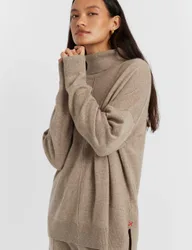 Wool Rich Roll Neck Jumper with Cashmere Stone female