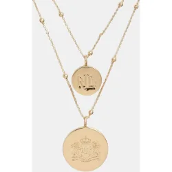 Collar doble dorado con medallas