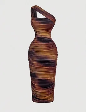 Vestido asimétrico con pliegues sin mangas para mujer, vestido de otoño/invierno, ropa occidental para mujer, atuendo para concierto de country, est - Shein - FashionsVida