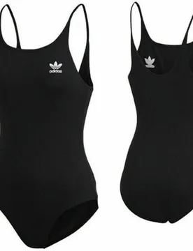 Styling Complement Womens Black Bodysuit Cotton - Size 12 Uk - Adidas - FashionsVida