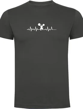 T-shirt à Manches Courtes Fitness Heartbeat Dark Grey L - Kruskis - FashionsVida