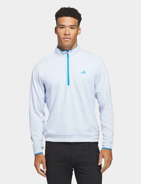Mens Top Leggero Con Mezza Zip - Blu, blu blu Uomo taglia M - Adidas - FashionsVida