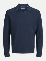 Poloshirt Flachstrick JPRBLURILEY Blau L