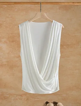 Chaleco de verano patchwork color blanco roto para hombre, camiseta sin mangas casual para playa, vacaciones, resort, uso al aire libre, fiestas, viaj - Shein - FashionsVida