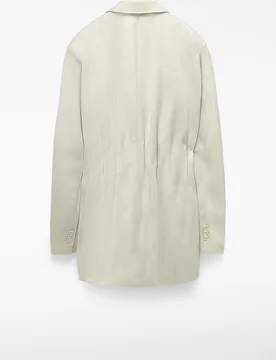 Blazer sastre de mujer con hombro estructurado en lino - Adolfo Dominguez - FashionsVida