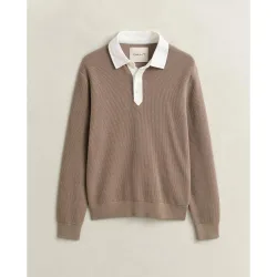 Polo de hombre de manga larga liso