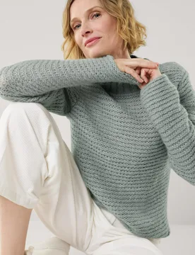 KERO Alpaka-Pullover, noch offen: Größenlauf, Farbe Grün, 42, aus der Strickmanufaktur KERO kuscheliges Alpaka Damen - Walbusch - FashionsVida
