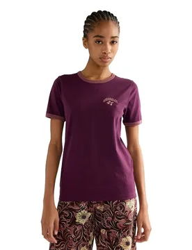 T-shirt à Manches Courtes Ringer Potent Purple XS - Wrangler - FashionsVida