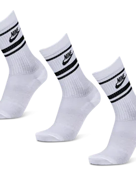 Everyday Essential Crew 3 Pack Unisex Socks - White - Size - White - Size: 5 - 8 - Nike - FashionsVida