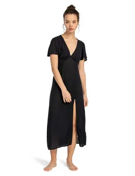 Robe Midi à Manches Courtes Jet Set Black Pebble XS - Billabong - FashionsVida