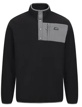 Mens Hosta Anti-Pilling Fleece Top (Black) - Size Medium - Trespass - FashionsVida