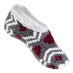 ABS-Bettsocken „Herzilein“ grau rot