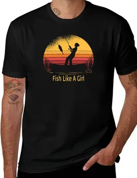 Fish Like A Girl T-Shirt Big and Tall Crew Neck Tee T-Shirt - Aliexpress - FashionsVida