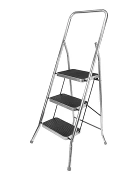 Klapp-Trittleiter, Alu, 3 Stufen silber schwarz - B & B - FashionsVida