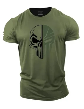 D Men's T shirt for men Print Military Skull T Shirt Oversized Gym Short-Sleeved Sportswear Men Clothing Sport Top Tees - Aliexpress - FashionsVida