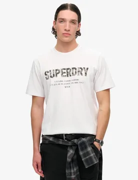 Superdry Herren Locker Geschnittenes Utility Sport T-shirt mit Logo Weiß - Größe: Xxl - 39.99 - FashionsVida