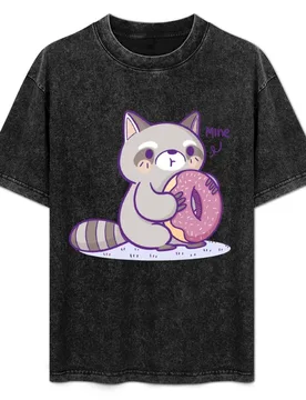 Raccoon With a Donut T-Shirt Modern Print Casual T-Shirt - Aliexpress - FashionsVida