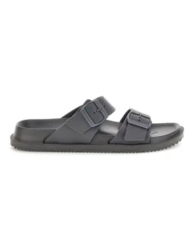 Ciabatte grigie con doppia fibbia 72593 44/45 - 2T2L - FashionsVida