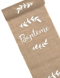 Tischläufer Jute Taupe zur Taufe 28 cm x 5 m