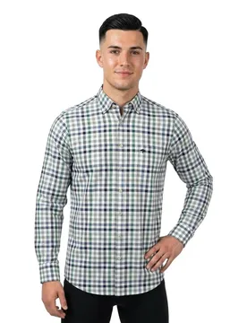 Camicia A Maniche Lunghe 118000 Grass Green S - Fynch Hatton - FashionsVida