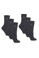 Women's 6 Pairs Original Thick Winter Thermal Socks in Charcoal Size: 4-8 - Charcoal - Size: 4-8