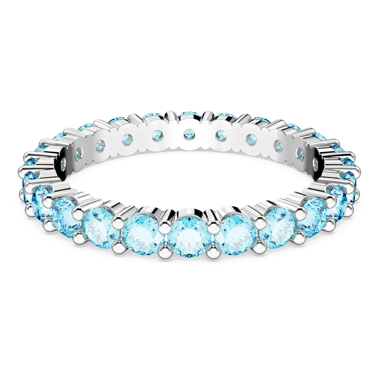Anello Matrix, Taglio Round, Blu, Placcato rodio 64 - Swarovski - FashionsVida