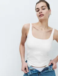 Secret Support™ Scoop Neck Bra Vest White female