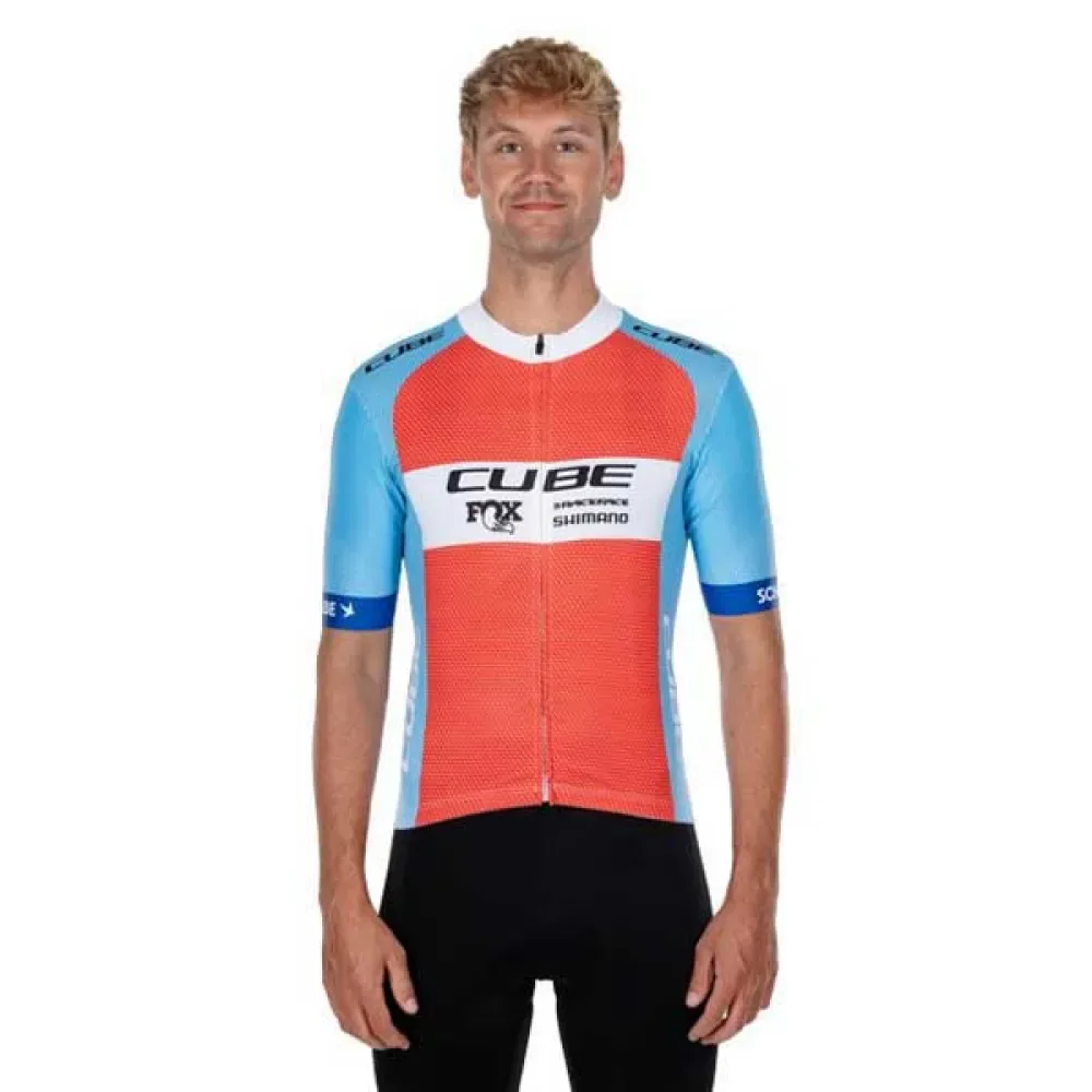 Maglia A Maniche Corte Factory Racing Blue / Orange - CUBE - FashionsVida