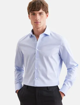 Slim Business Hemd Uni Blau 44 - Seidensticker - FashionsVida