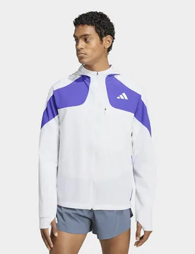 Mens Giacca Da Running Adizero - Bianco, bianco bianco Uomo taglia M - Adidas - FashionsVida