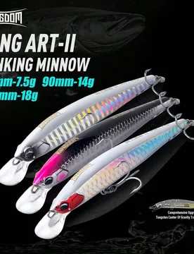 Señuelos de pesca Nueva Reino Jerkbaits 70 mm 90 mm 110 mm 7.5 g 14 g 18 g hundimiento Minnow Lure Hard Cebos Lure Wobblers 110mm-18g-04 - Shein - FashionsVida