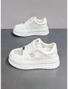 Women's Shoes New Fashion Luxury Breathable Non-slip Wear-resistant Outdoor Casual Star Mesh Lace-Up Platform Sneakers - Aliexpress - FashionsVida