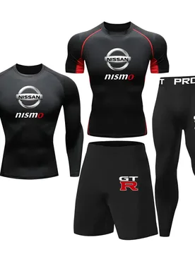 Men's autumn Nissan black fitness suit four piece set, perfect for car enthusiasts and fitness enthusiasts - Aliexpress - FashionsVida